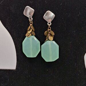 NWT Chico's Drop Earrings Mint Green Day-to-Night